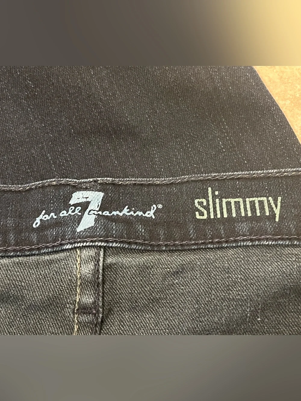 Seven for All Mankind Slimmy Slim Stretch Jeans Dark Wash Blue 34 USA MADE EUC